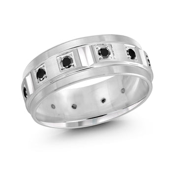 8mm 14k White Gold Wedding Band