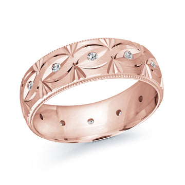 7mm 14k Rose Gold Wedding Band