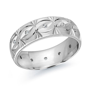 7mm 14k White Gold Wedding Band