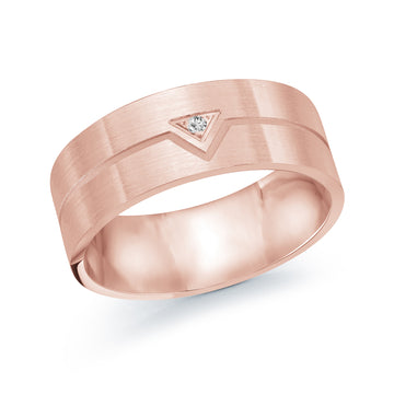 8mm 14k Rose Gold Wedding Band