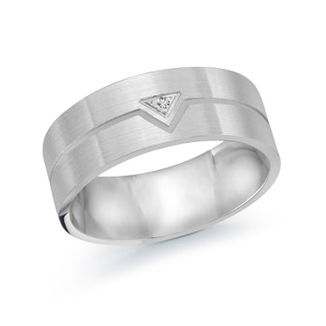 8mm 14k White Gold Wedding Band