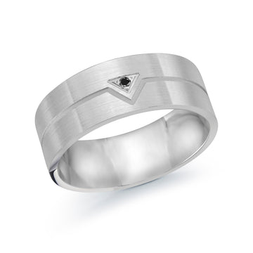 8mm 14k White Gold Wedding Band