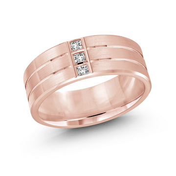 8mm 14k Rose Gold Wedding Band