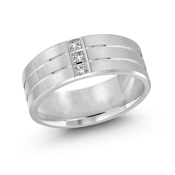 8mm 14k White Gold Wedding Band