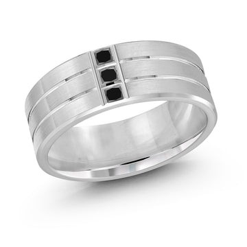 8mm 14k White Gold Wedding Band