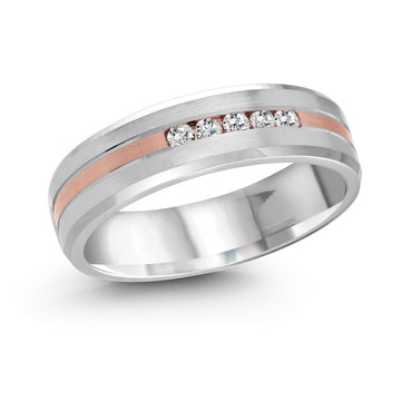 7mm 14k White Gold / Rose Gold Wedding Band