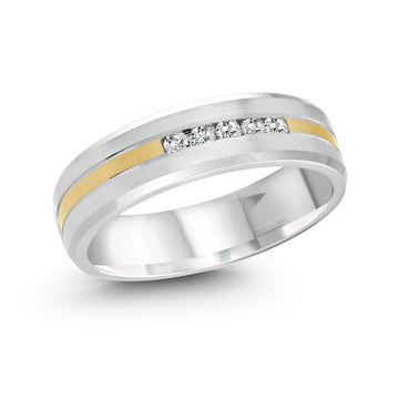 7mm 14k White Gold / Yellow Gold Wedding Band
