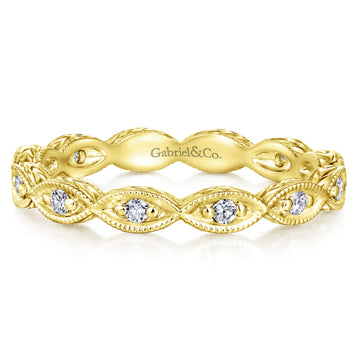14K Yellow Gold Diamond Marquise Station Eternity Ring