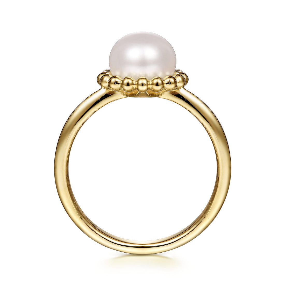 Beaded Signet Ring 14K Yellow Gold Pearl Bujukan