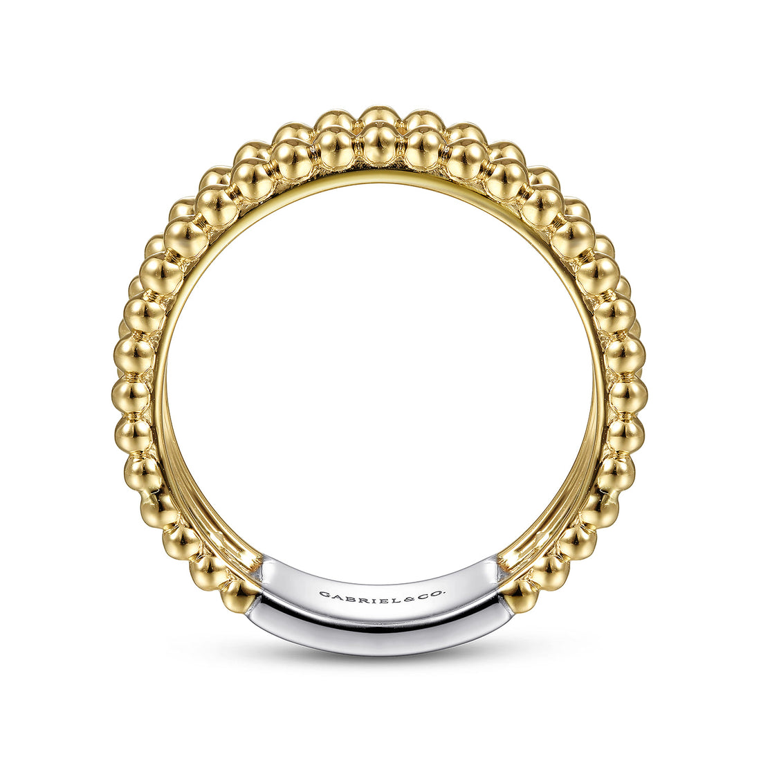Wide Band Ring 14K White and Yellow Gold Diamond 0.45ct Bujukan