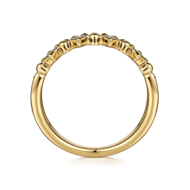 14K Yellow Gold Bujukan Diamond Easy Stackable Ring