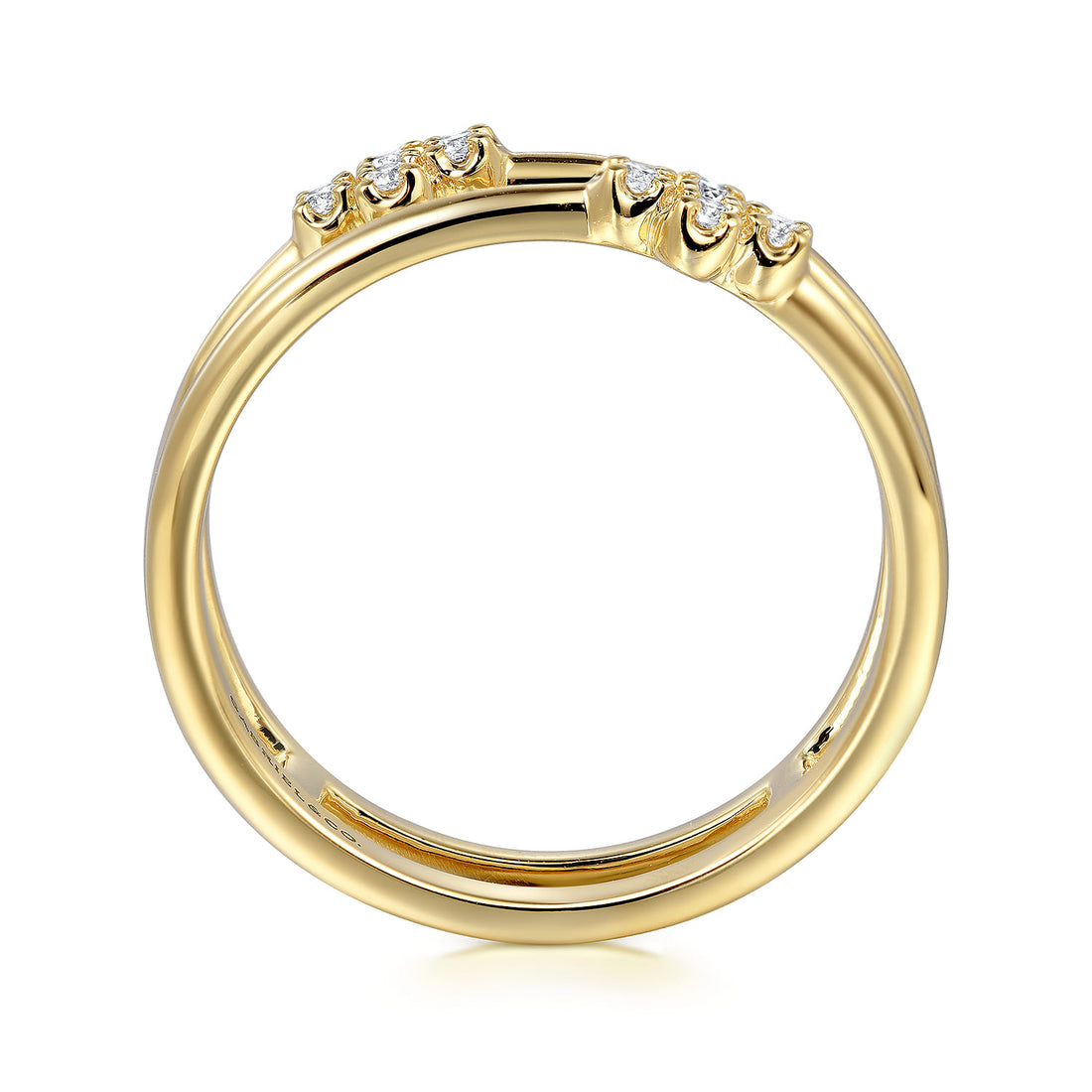 14K Yellow Gold Diamond Easy Stackable Ring, 0.08ct