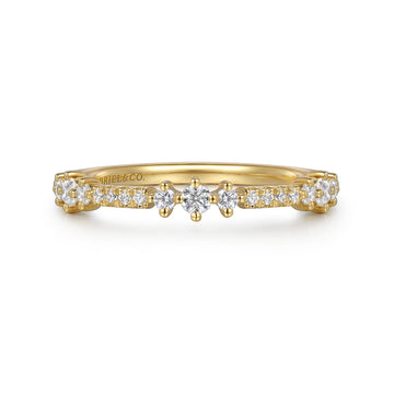 14K Yellow Gold Diamond Stackable Ring, 0.24ct
