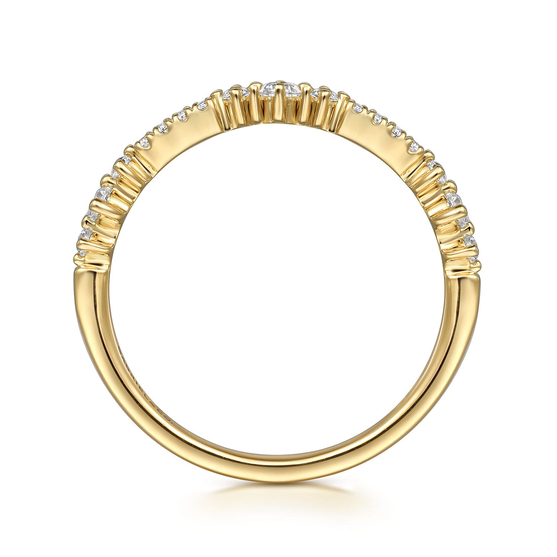 14K Yellow Gold Diamond Stackable Ring, 0.24ct