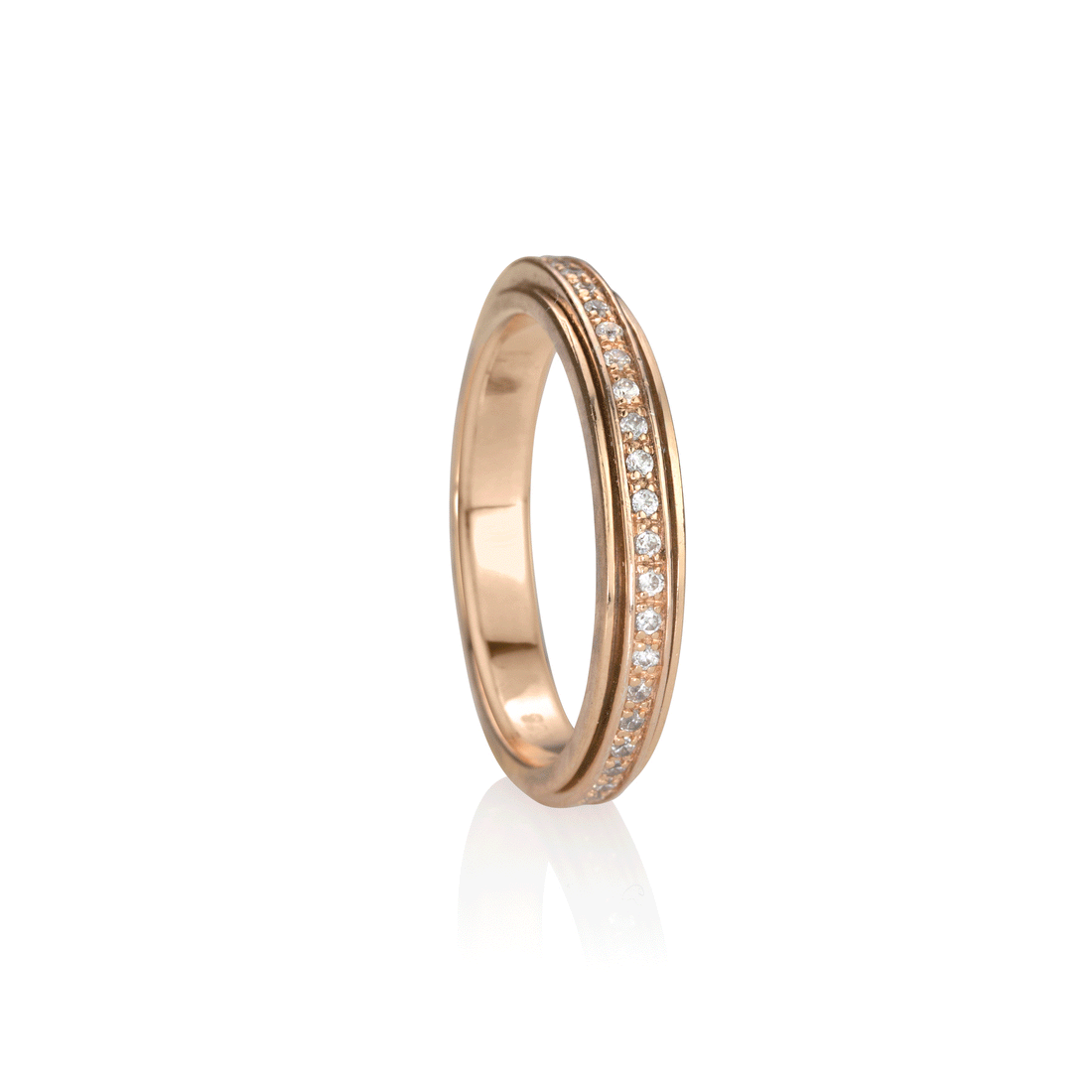 Lunar RGV: 14 KT Rose Gold Vermeil Meditation Ring