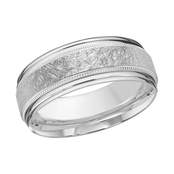 8mm 14k White Gold Wedding Band