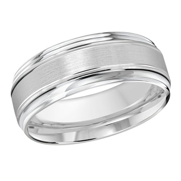8mm 14k White Gold Wedding Band