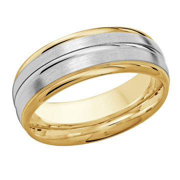 8mm 14k Yellow Gold / White Gold Wedding Band