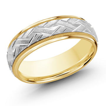 7mm 14k Yellow Gold / White Gold Wedding Band