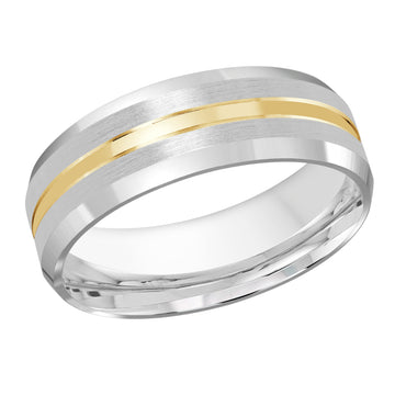 7mm 14k White Gold / Yellow Gold Wedding Band