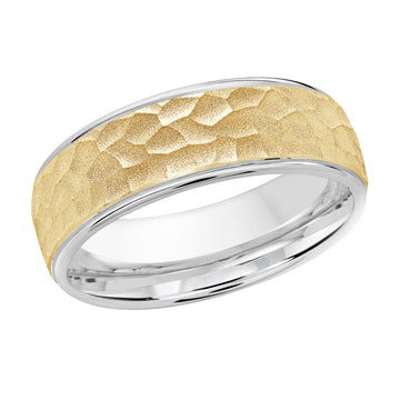 7mm 14k White Gold / Yellow Gold Wedding Band