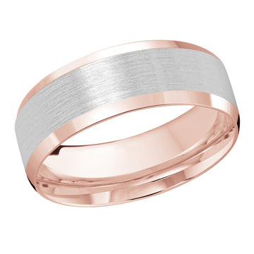 8mm 14k Rose Gold/White Gold Wedding Band