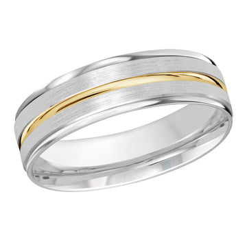 6mm 14k White Gold / Yellow Gold Wedding Band