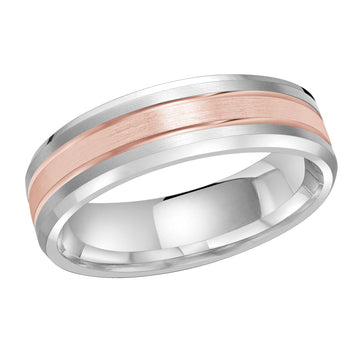 6mm 14k White Gold / Rose Gold Wedding Band