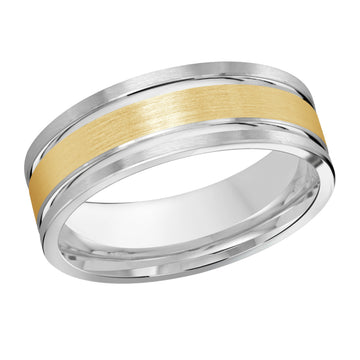7mm 14k White Gold / Yellow Gold Wedding Band