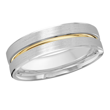 6mm 14k White Gold / Yellow Gold Wedding Band