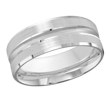 8mm 14k White Gold Wedding Band