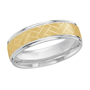 6mm 14k White Gold / Yellow Gold Wedding Band