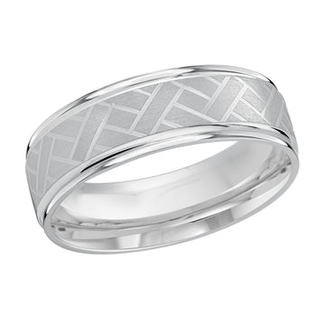 7mm 14k White Gold Wedding Band