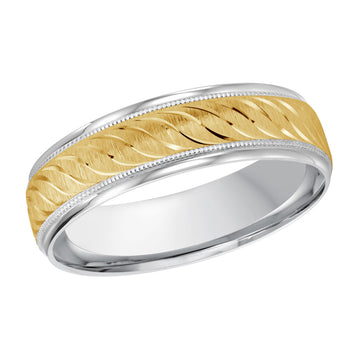 6mm 14k White Gold / Yellow Gold Wedding Band