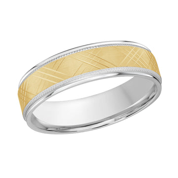 6mm 14k White Gold / Yellow Gold Wedding Band