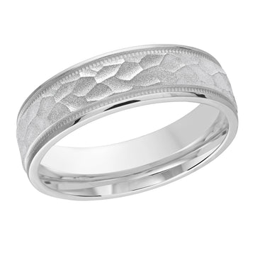 6mm 14k White Gold Wedding Band