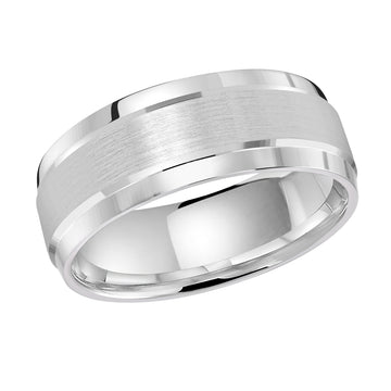 8mm 14k White Gold Wedding Band