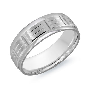 7mm 14k White Gold Wedding Band