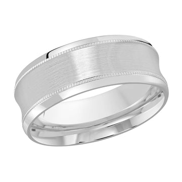 8mm 14k White Gold Wedding Band