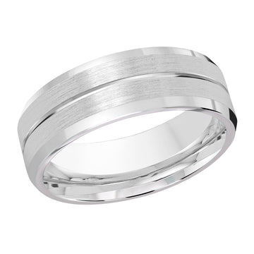 8mm 14k White Gold Wedding Band