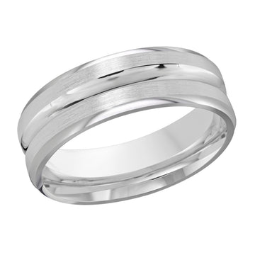7mm 14k White Gold Wedding Band