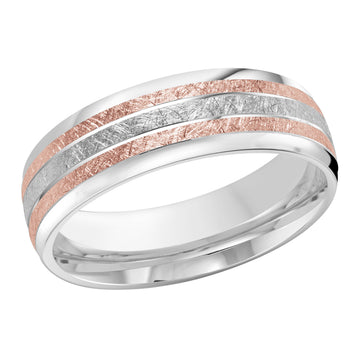 7mm 14k White Gold / Rose Gold Wedding Band
