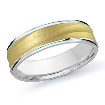 6mm 14k White Gold / Yellow Gold Wedding Band