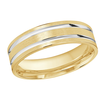 6mm 14k Yellow Gold / White Gold Wedding Band
