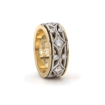 Sacred 14 KT Yellow Gold Meditation Ring