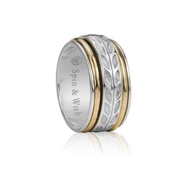 Joy Silver Meditation Ring with Gold Bands