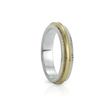 Trust Meditation Ring - Sterling Silver & Gold Band