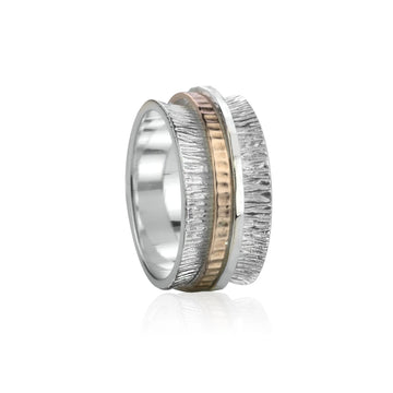 Mantra Silver Meditation Ring | Textured & Unique Design