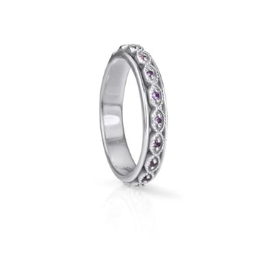 Intuition Meditation Ring with Amethyst Stones