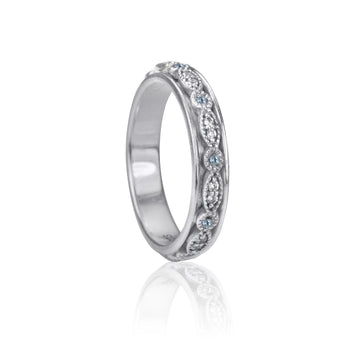 Sterling Silver Meditation Ring with Blue Topaz